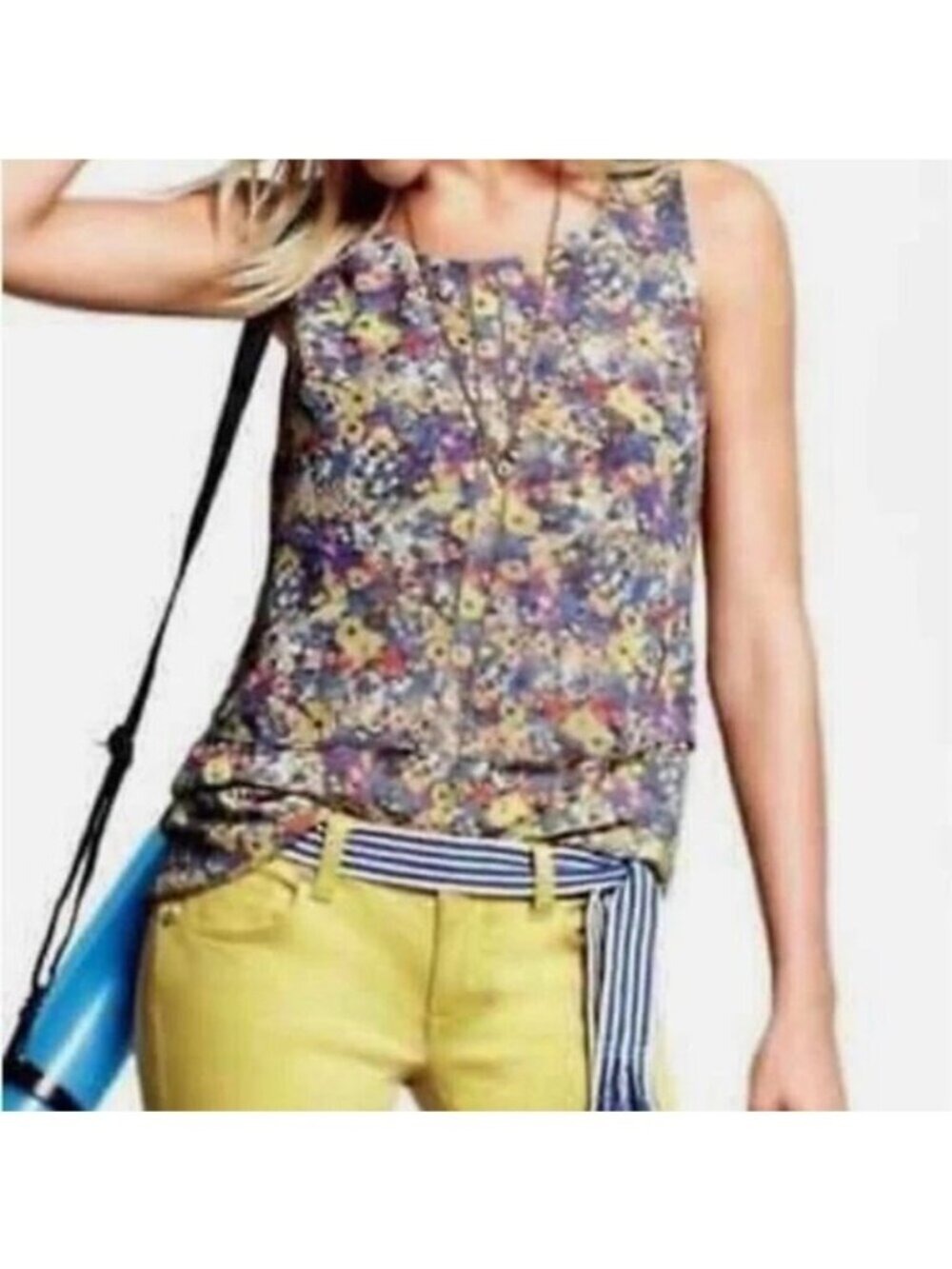 Cabi #5041 Positano Floral Layered Tank Top Small